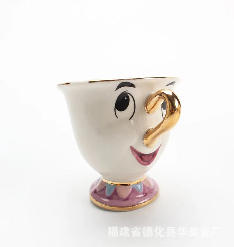 New Cartoon Teapot Cute Cartoon Beauty and the Beast Coffee Pots Mug Mrs Potts Chip Cup Tea Pots Cup One Tea Sets