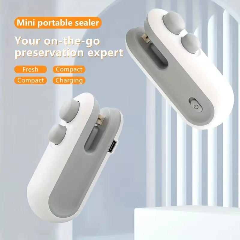 Mini Plastic Bag Sealer Rechargeable 2 in 1 Bag Heat Sealer with Cutter Portable Thermal Sealer Plastic Bags Sealant Machine