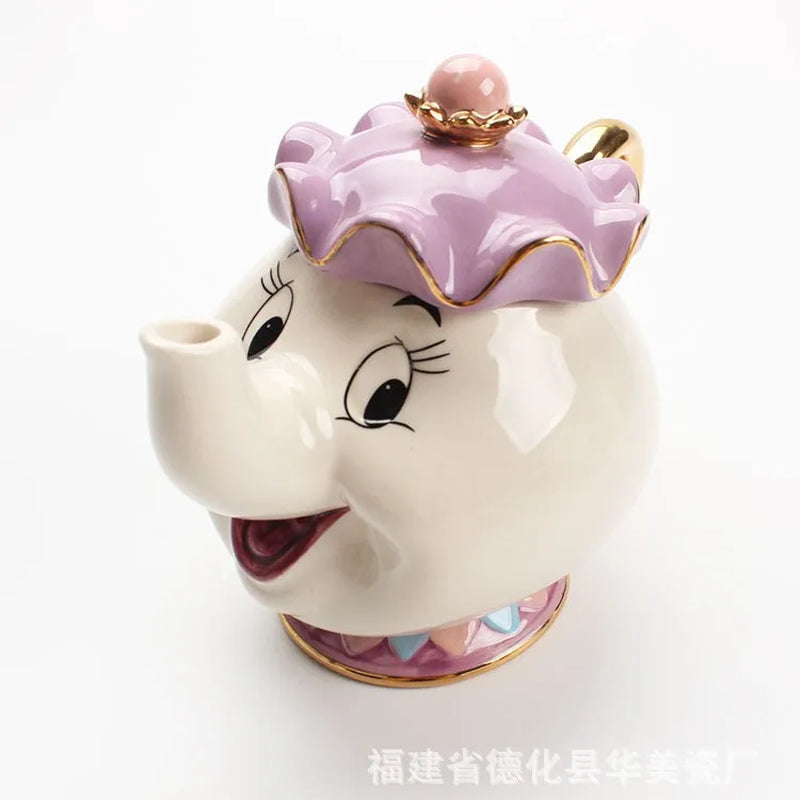 New Cartoon Teapot Cute Cartoon Beauty and the Beast Coffee Pots Mug Mrs Potts Chip Cup Tea Pots Cup One Tea Sets
